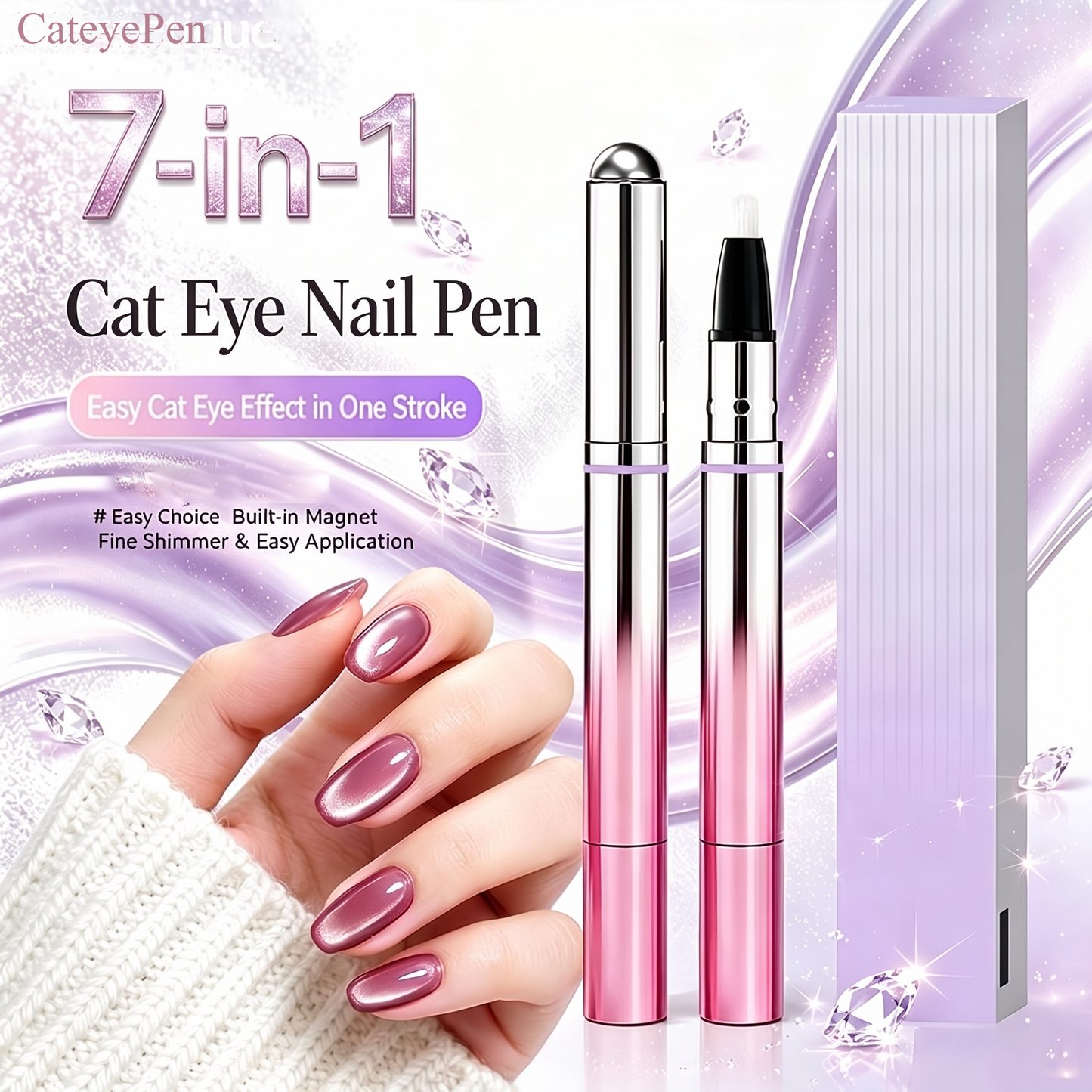 CateyePen&trade; 7-In-1 Magnetic Cat Eye Nail Gel Pen Portable